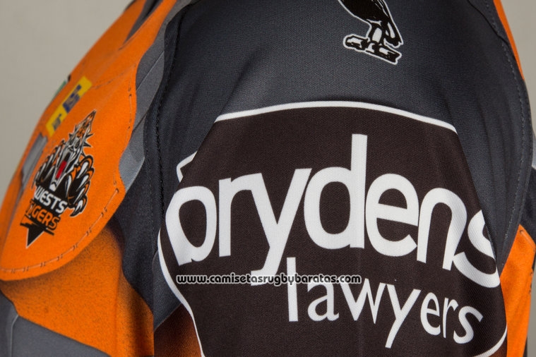 Camiseta Wests Tigers Rocket Raccoon Marvel Rugby 2017 Gris Naranja